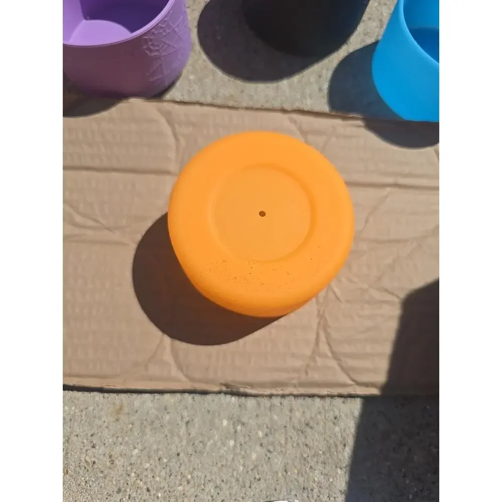 13108 Bullseye GLOW IN THE DARK Orange Silicone Boot Cover Tumbler Topper